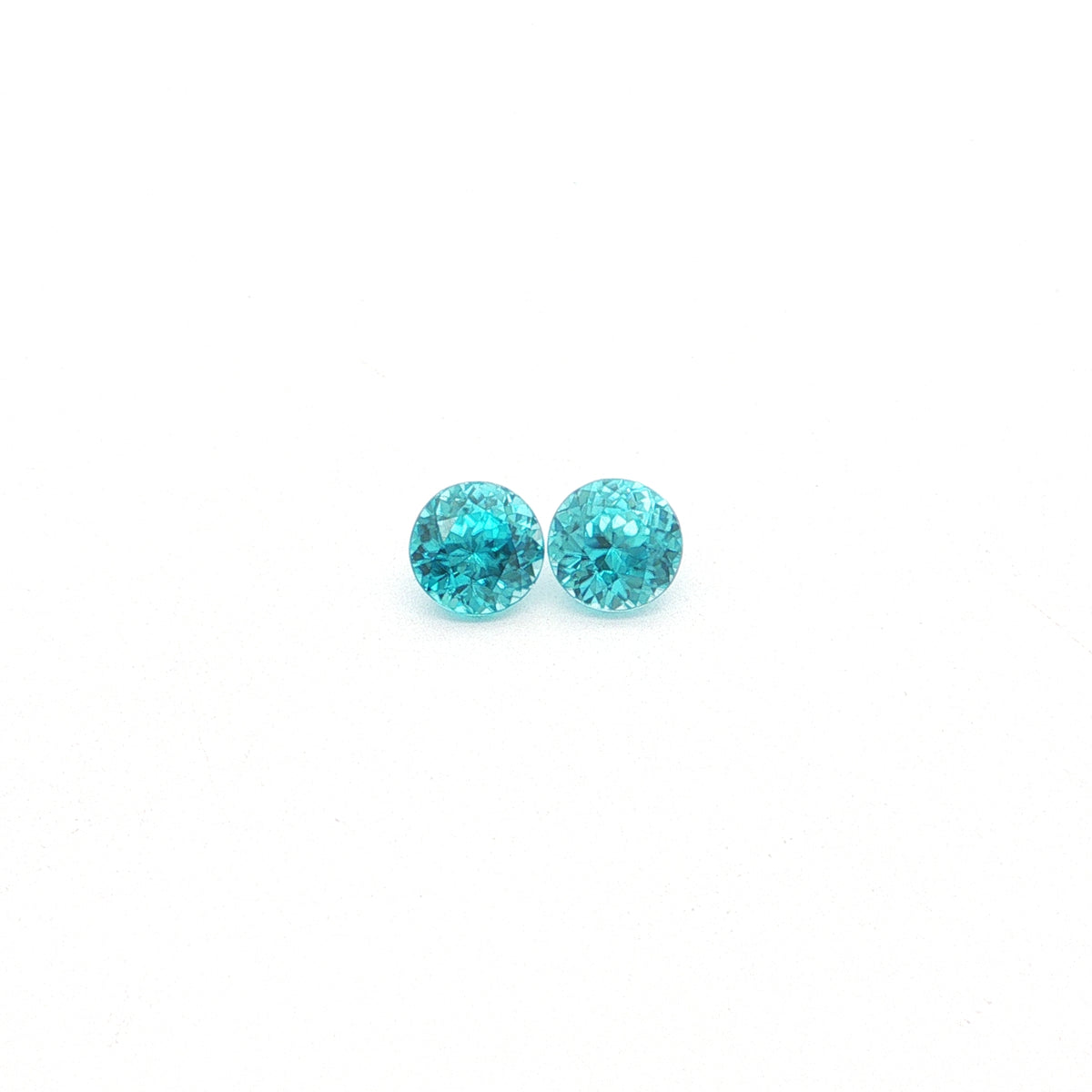 Blue Zircon Round Matched Pair 3.13ct (H) 6mm
