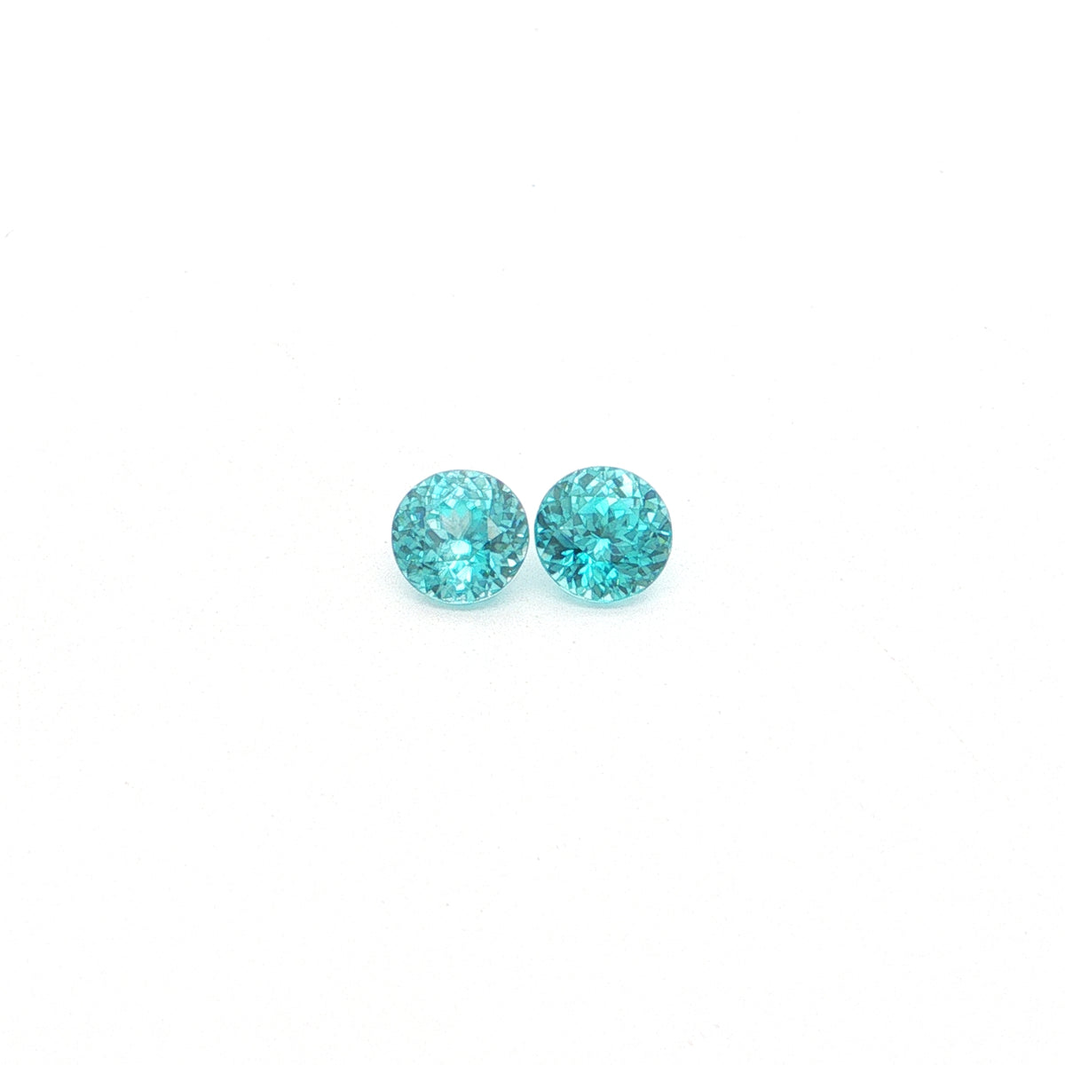 Blue Zircon Round Matched Pair 3.22ct (H) 6.3mm