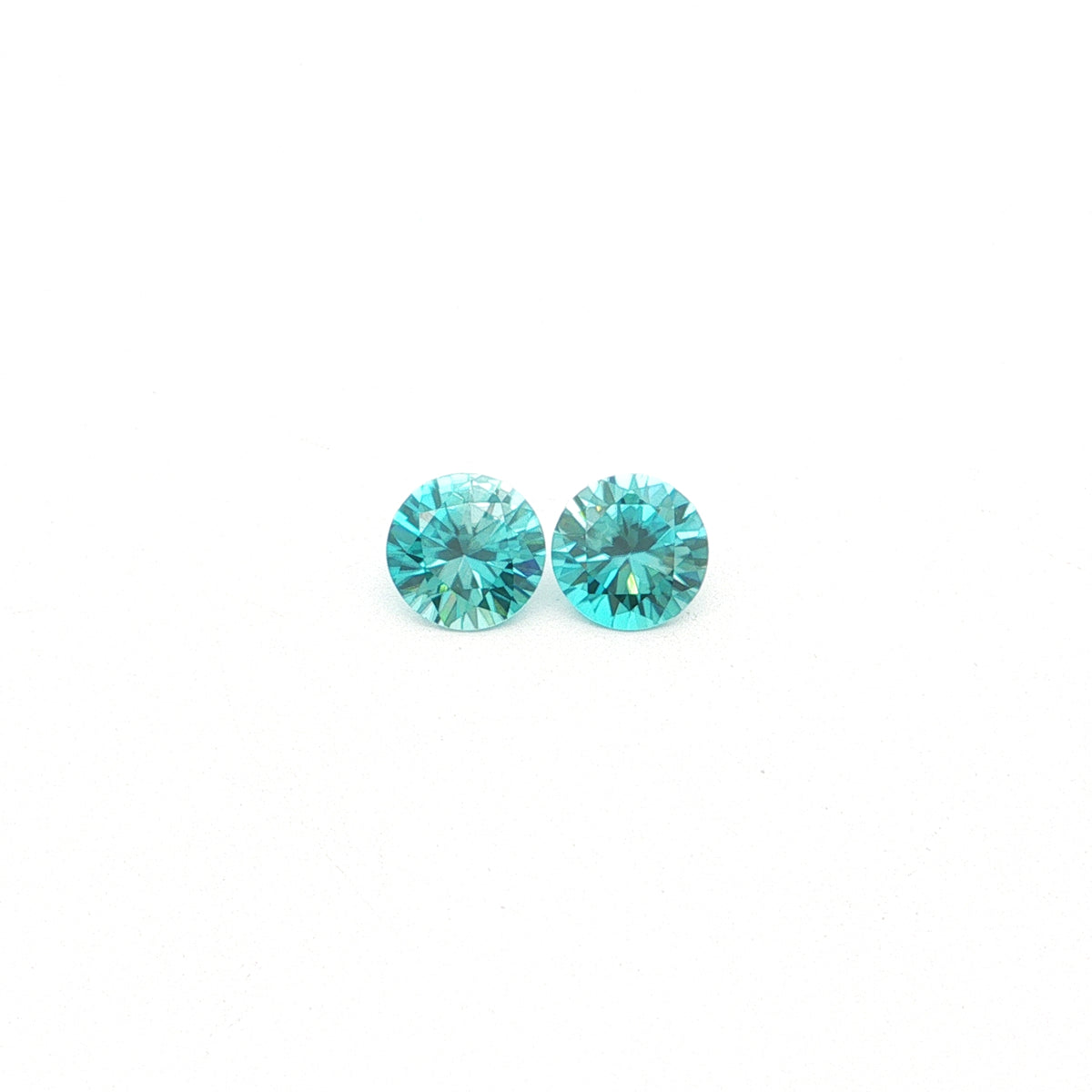 Cambodian Blue Zircon Round Matched Pair 3.37ct (H) 7mm