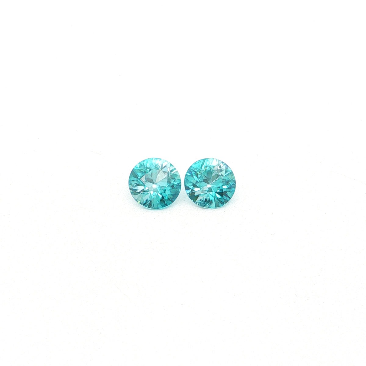 Cambodian Blue Zircon Round Matched Pair 3.41ct (H) 7mm