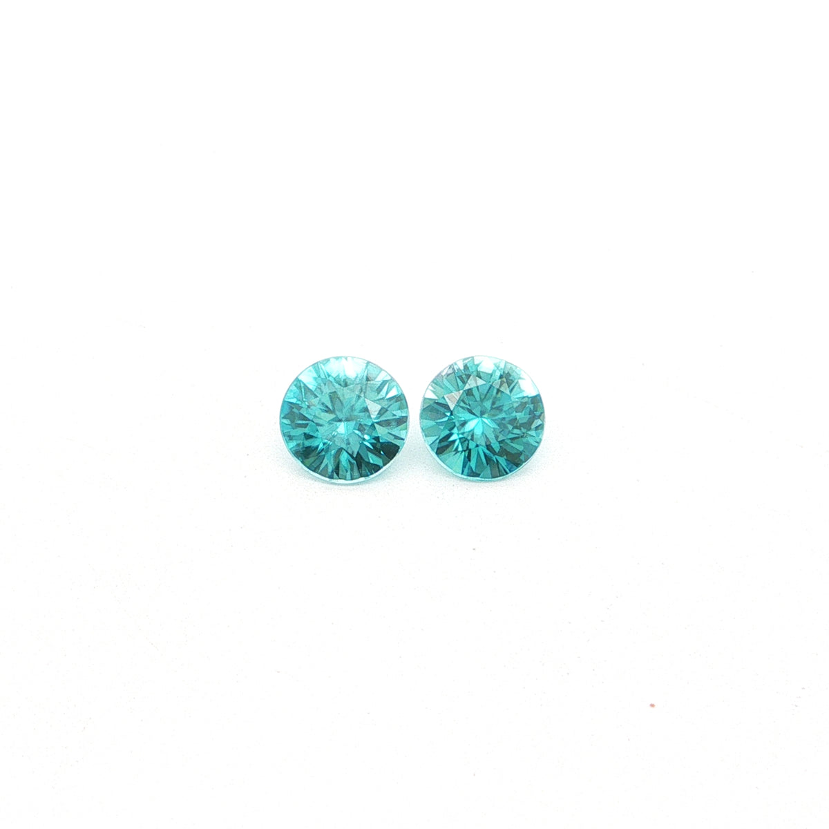 Cambodian Blue Zircon Round Matched Pair 4.20ct (H) 7.3mm
