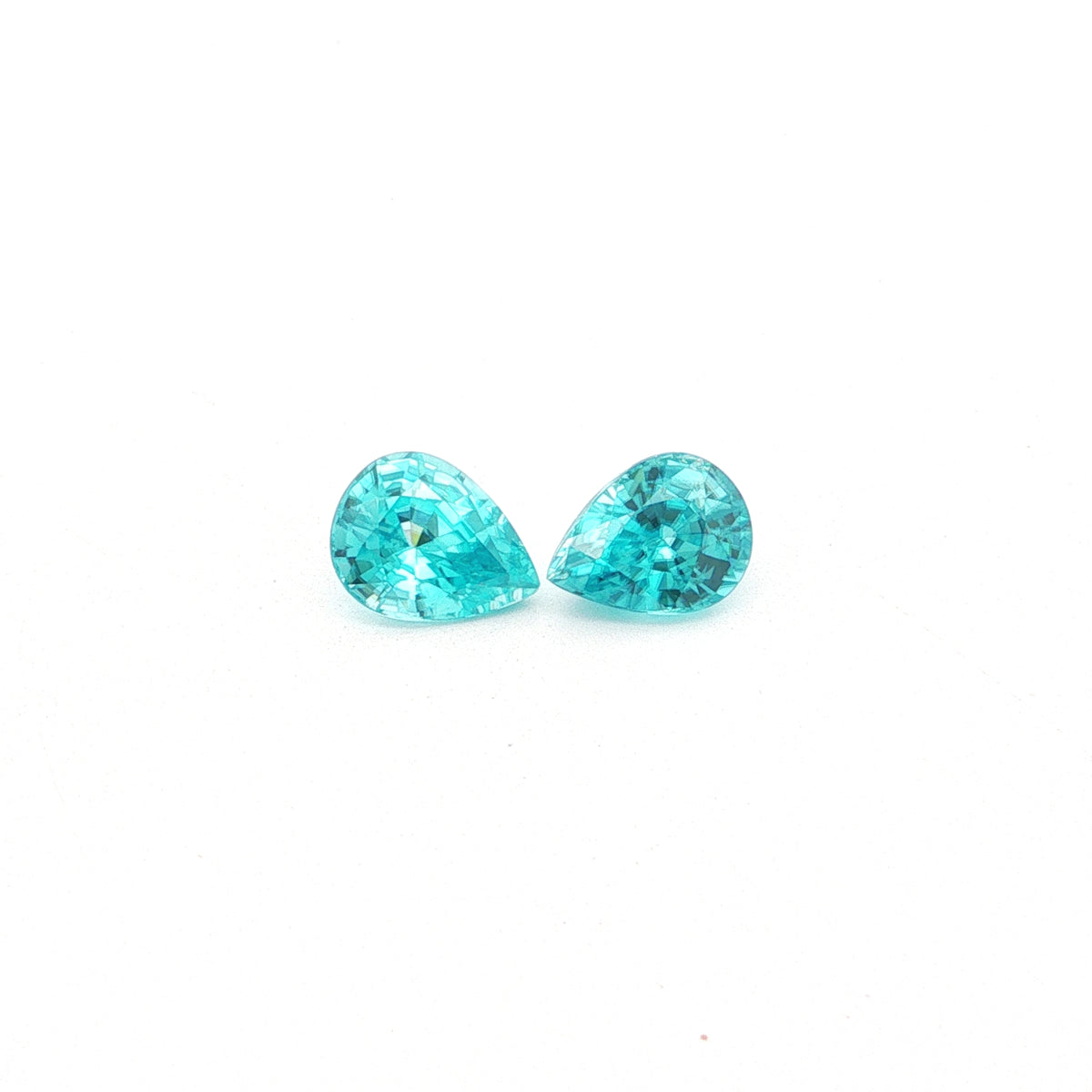Cambodian Blue Zircon Pear Shape Matched Pair 6.46ct (H) 9.8x7.5mm