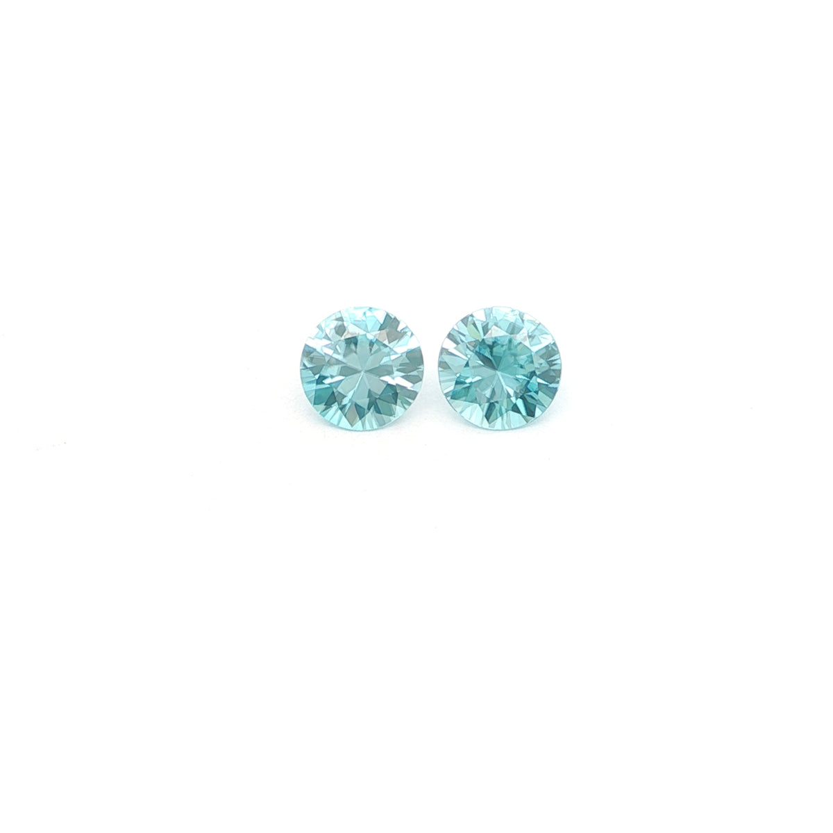 Blue Zircon Round Matched Pair 2.70ct (H) 6.5mm