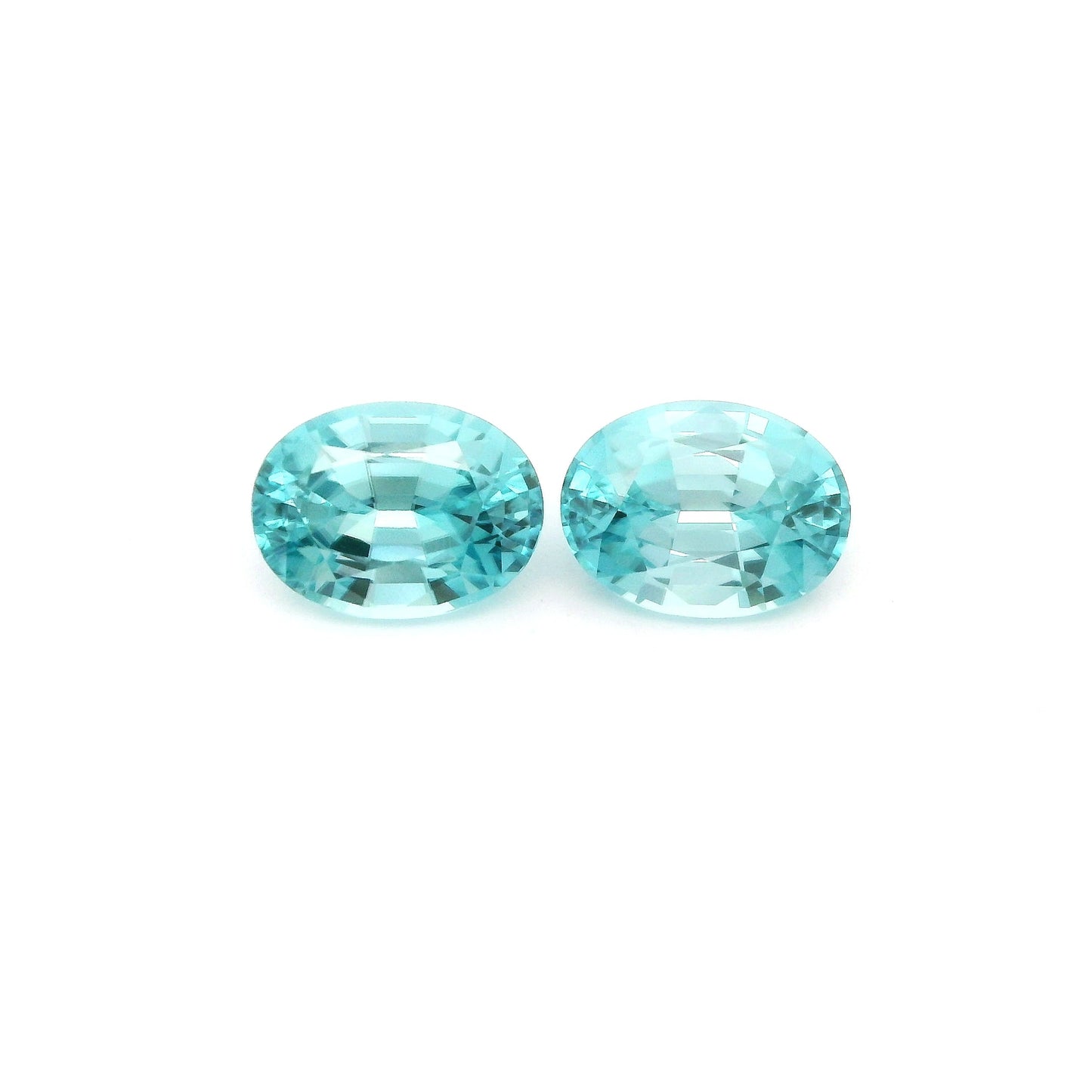 Cambodian Blue Zircon Oval Matched Pair 3.75ct (H) 8x6mm 125pct