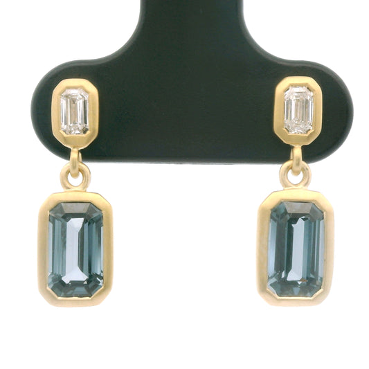 GRN SP/DM EC BZL ER 1.95/.25CT 18KY KC91730