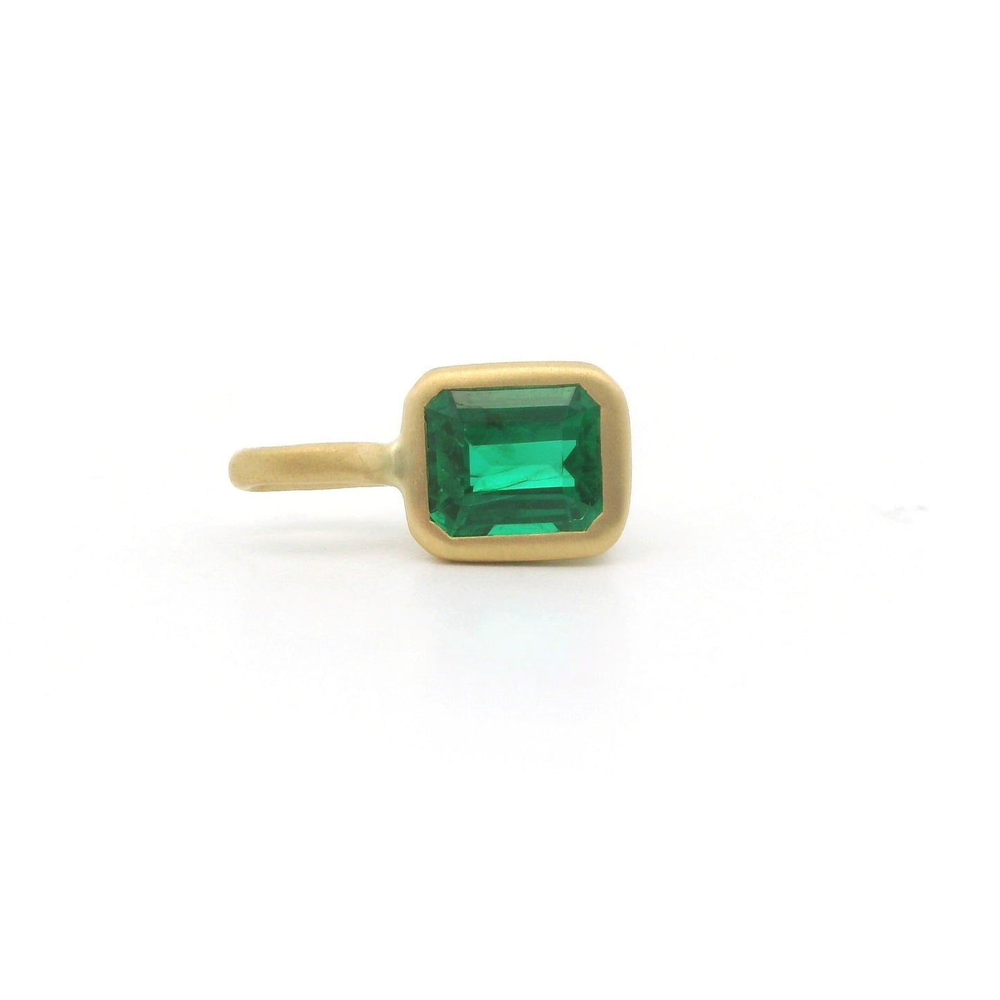 Emerald Cut Bezel Pendant 0.40ct 18K Yellow Gold