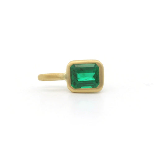 Emerald Cut Bezel Pendant 0.40ct 18K Yellow Gold