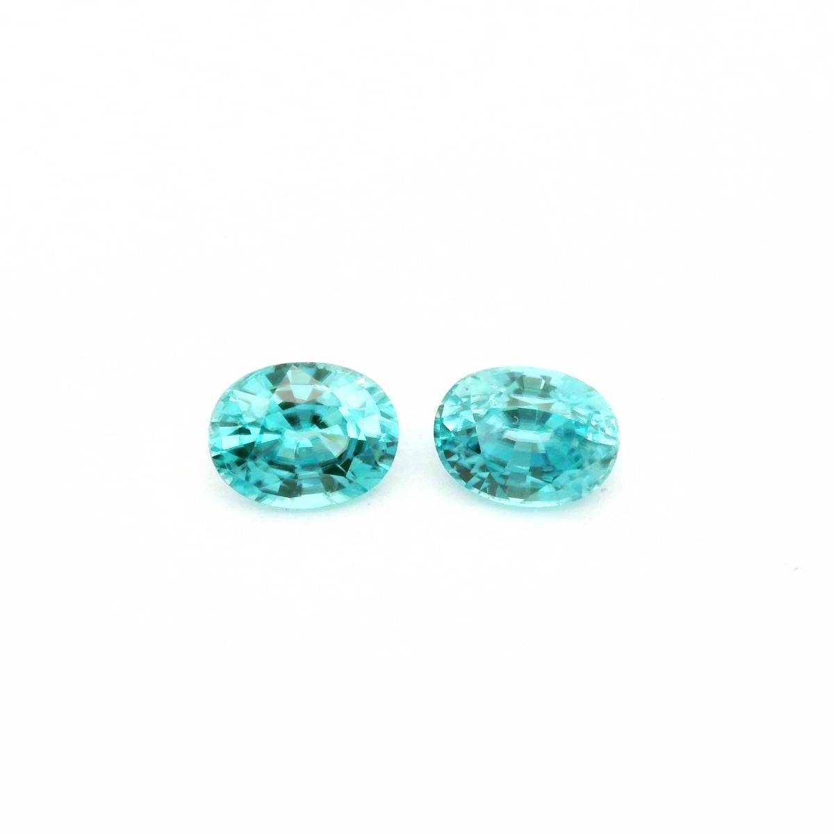Blue Zircon Oval Matched Pair 6.22ct (H) 8.9x6.8mm 125pct
