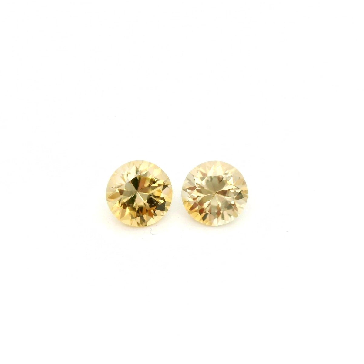Champagne Zircon Round Matched Pair 3.90ct (H) 7mm