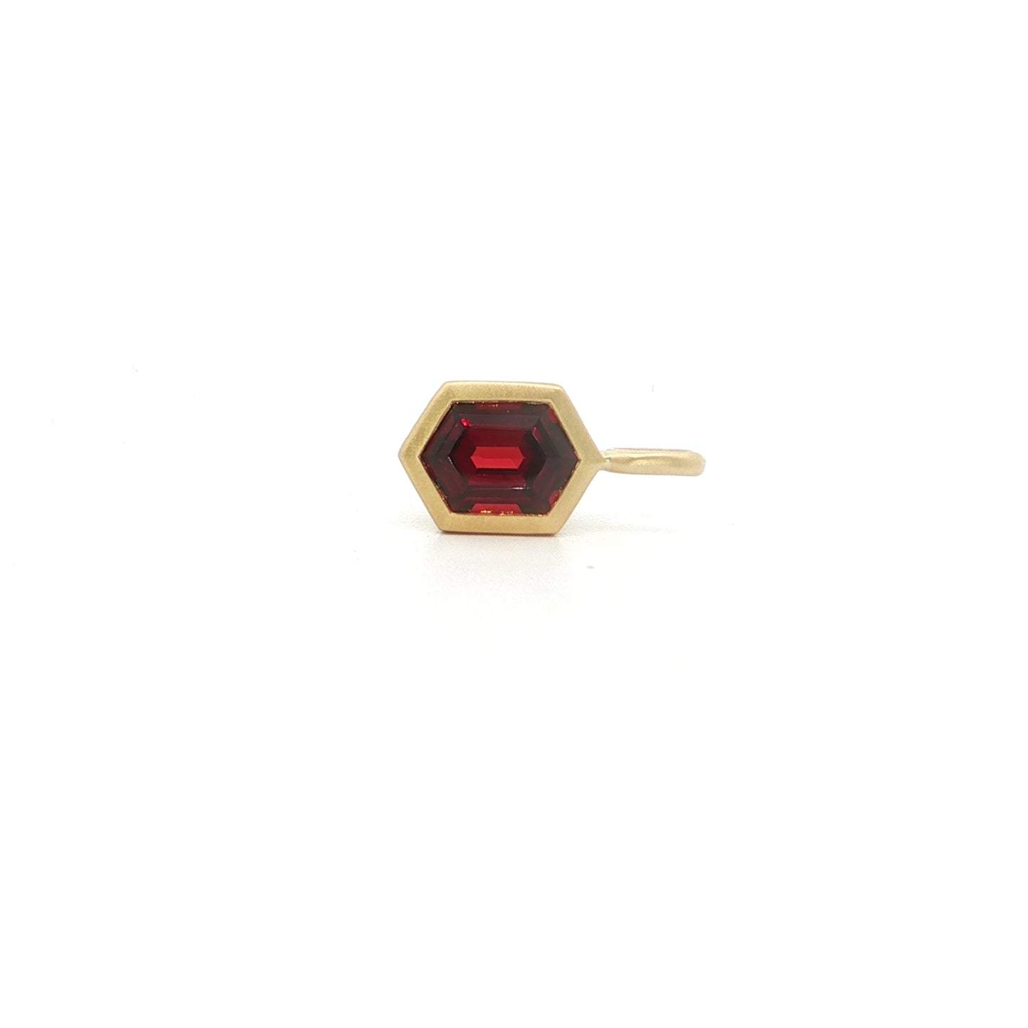 Garnet Hexagon Bezel Pendant 1.00ct 18K Yellow Gold