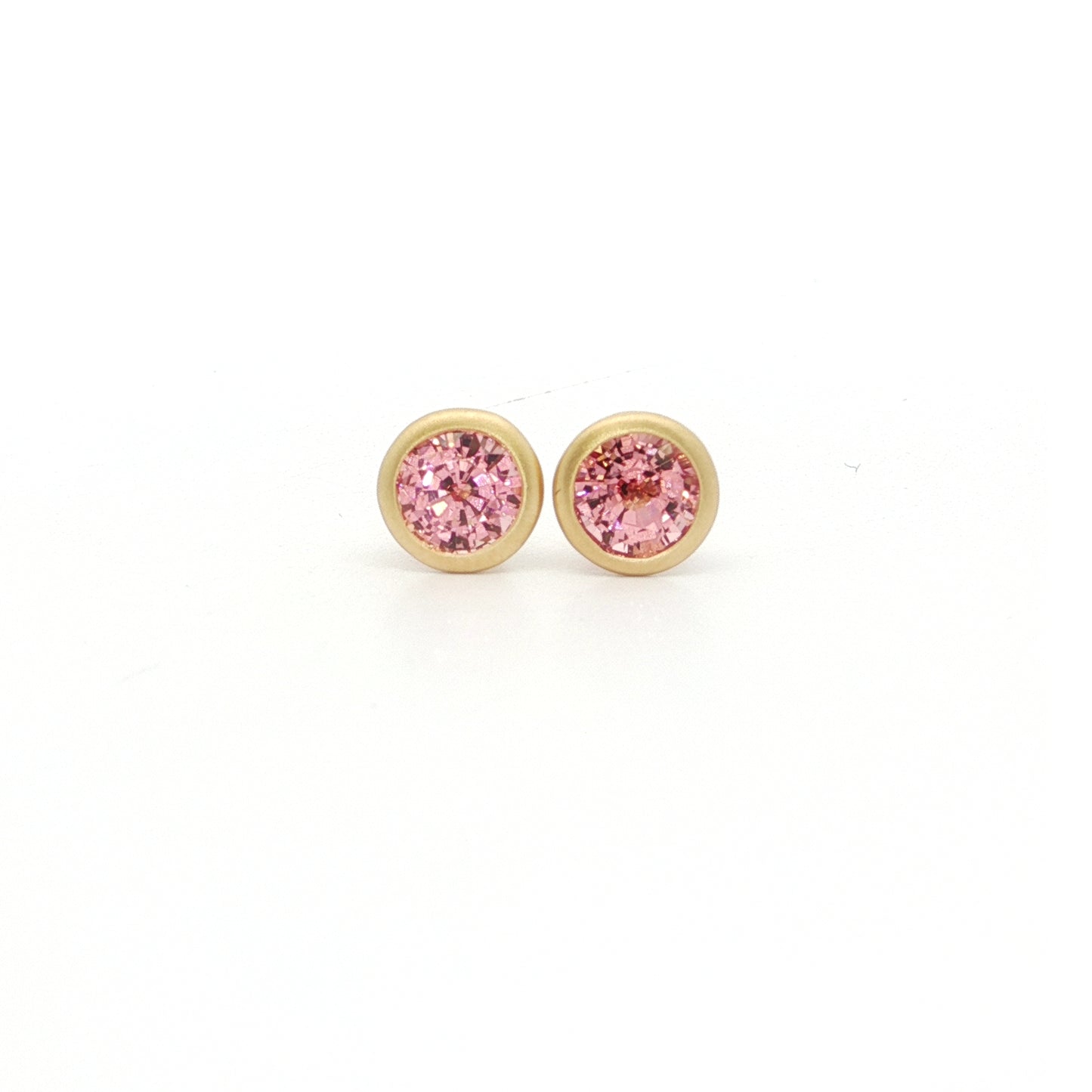 Malaya Garnet Round Bezel Earring 1.60ct 18K Yellow Gold