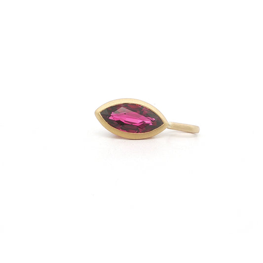 Rhodolite Garnet Marquise Bezel Pendant 2.30ct 18K Yellow Gold