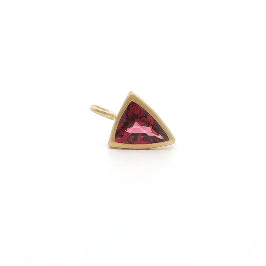 Rhodolite Garnet Trillion Bezel Pendant 1.75ct 18K Yellow Gold
