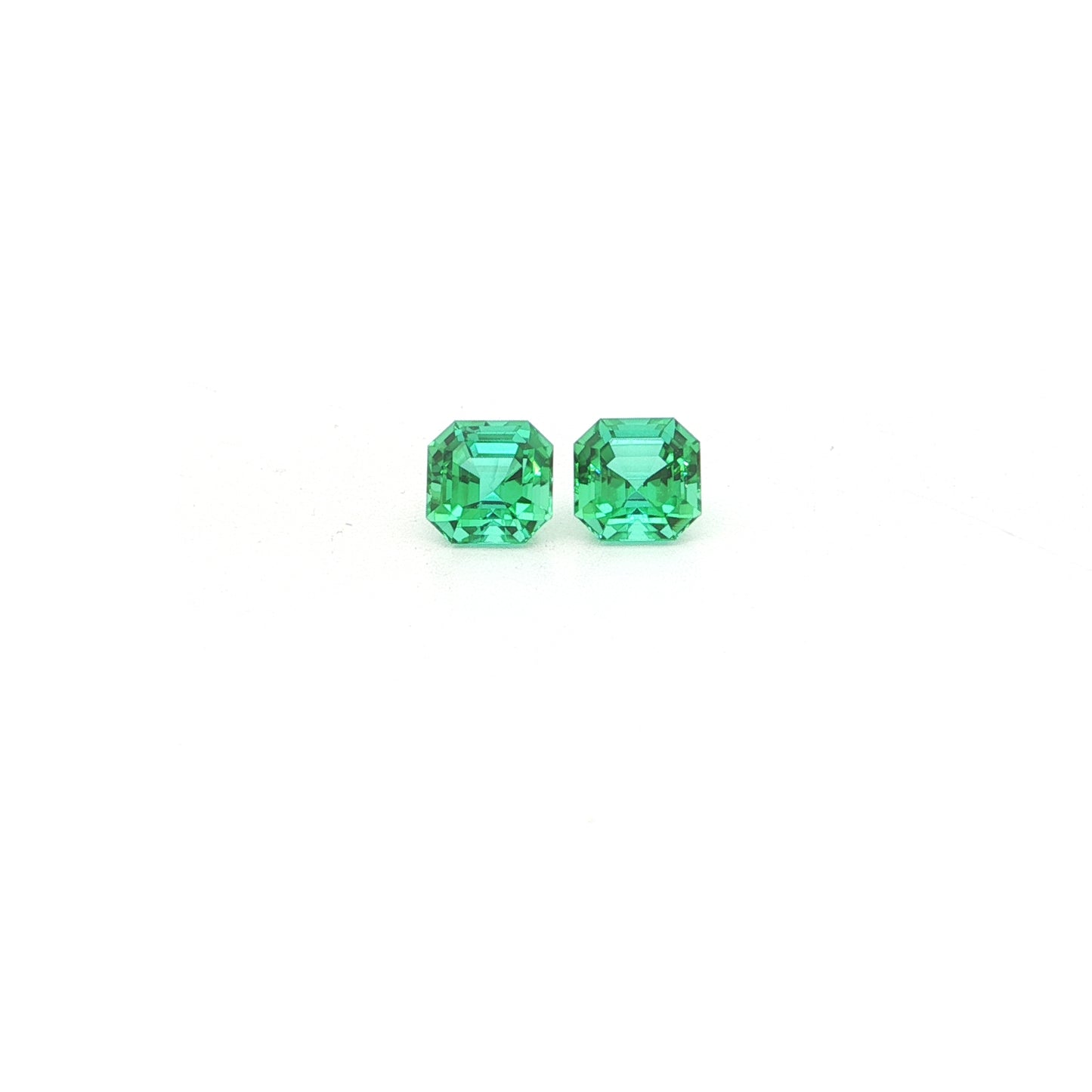 Brazilian Green Tourmaline Asscher Matched Pair 1.37ct (H) 5mm 600pct