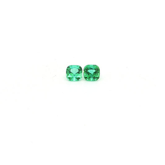 Brazilian Green Tourmaline Cushion Matched Pair 0.85ct (H) 4.5mm 350pct