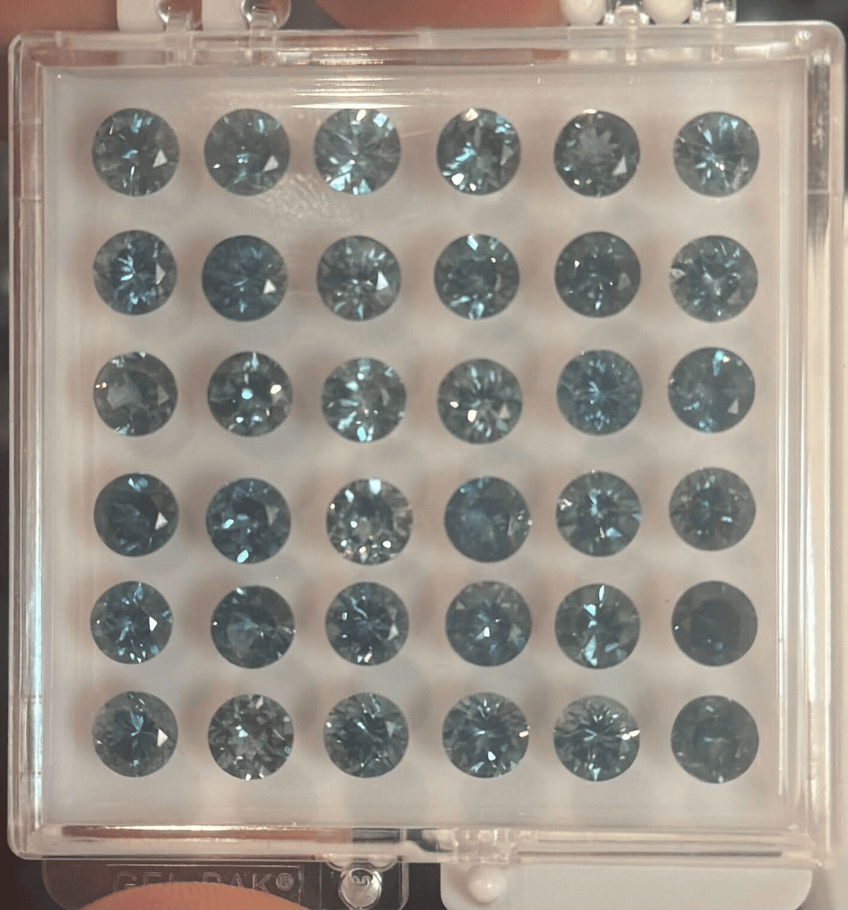 Montana Sapphire Round 30.43ct (H) 5.5mm Suite of 36
