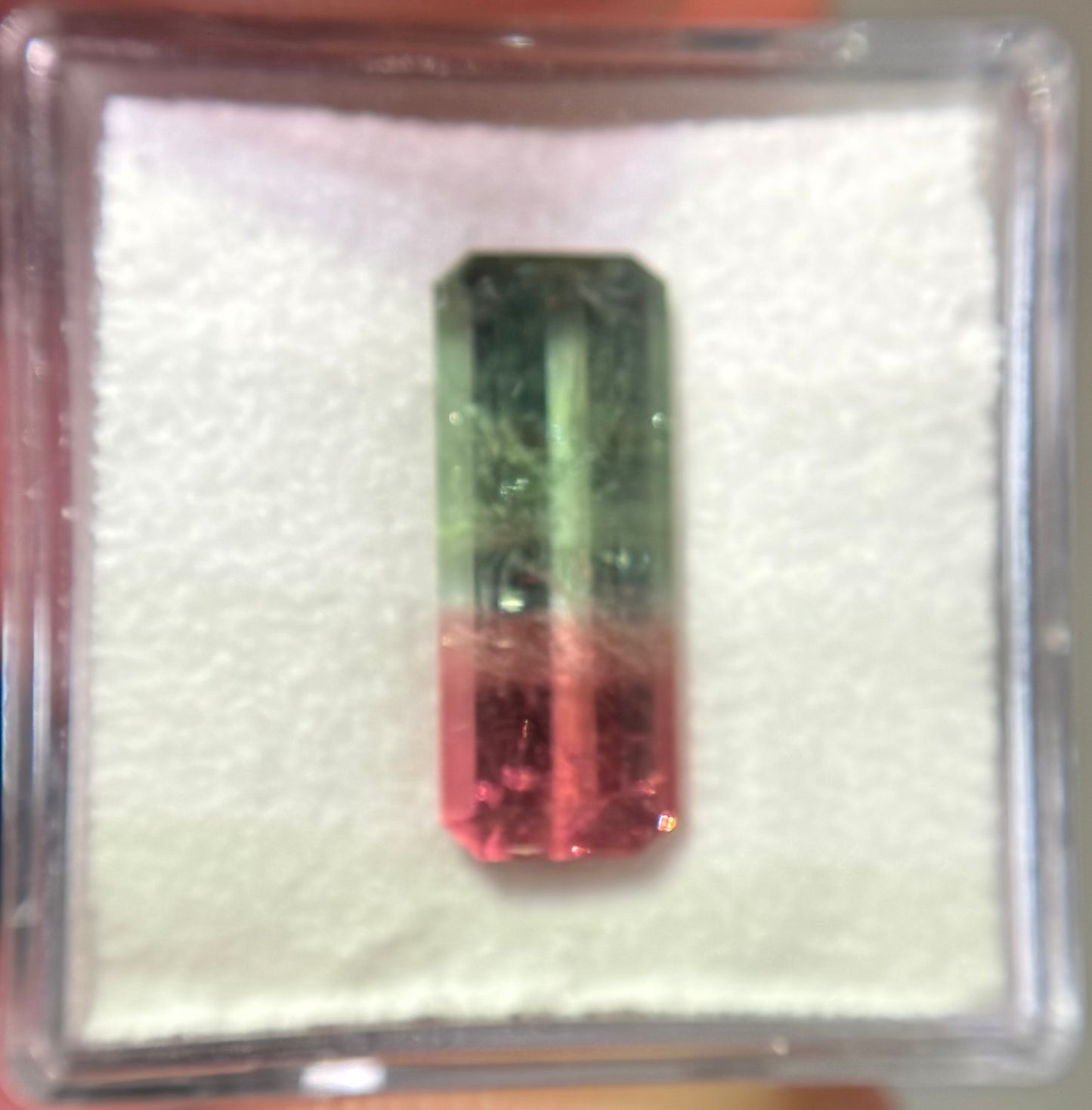 Bicolor Tourmaline Emerald Cut 3.92ct (H) 16.34x6.46mm 250pct