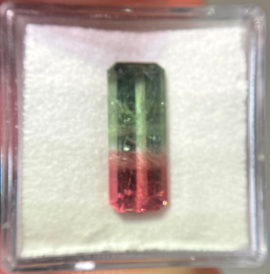 Bicolor Tourmaline Emerald Cut 3.92ct (H) 16.34x6.46mm 250pct