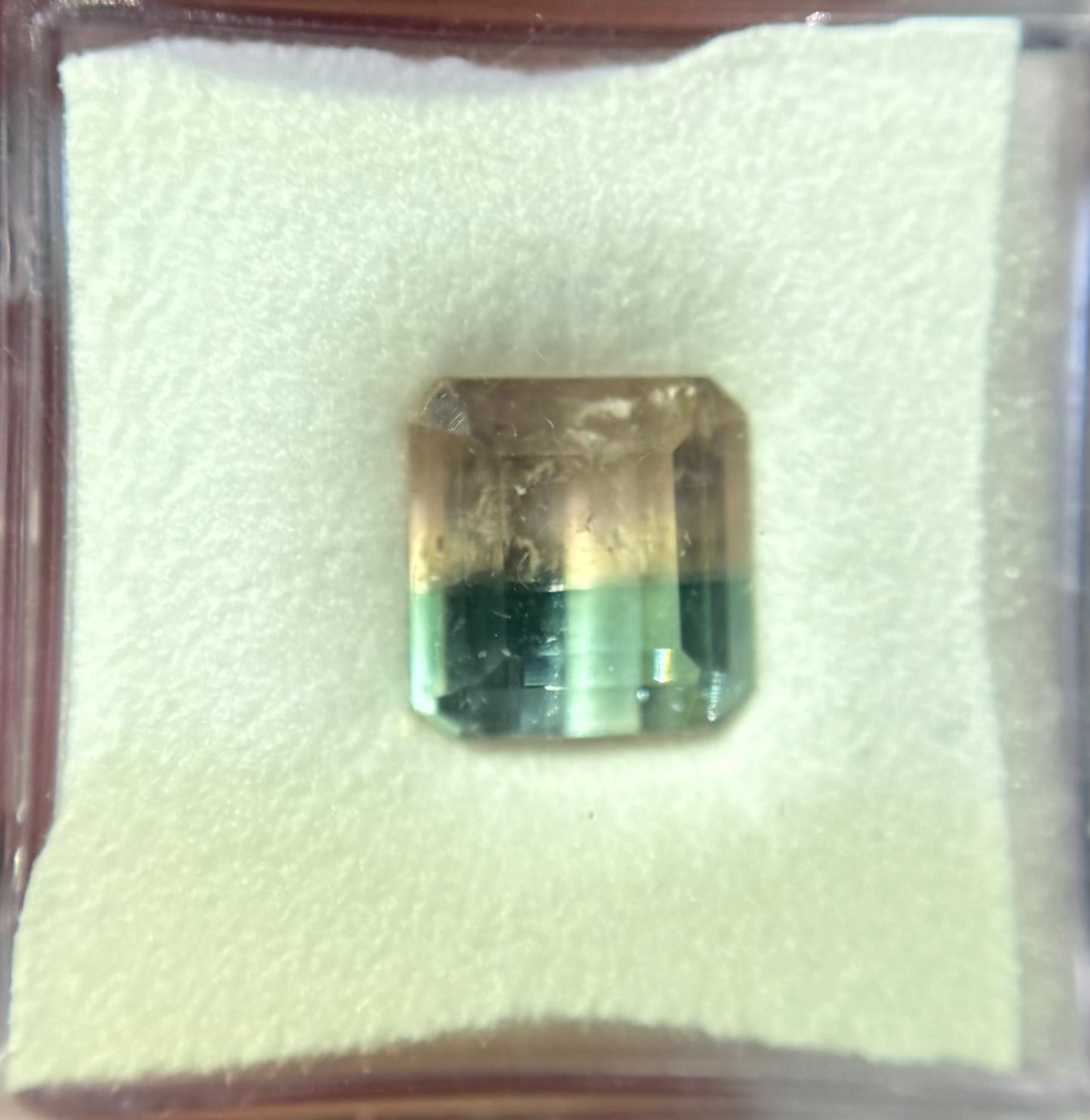 Bicolor Tourmaline Emerald Cut 3.86ct (H) 8.98x8.55mm 150pct