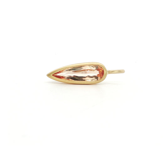 Imperial Topaz Pear Shape Bezel Pendant 1.46ct 18K Yellow Gold (2)