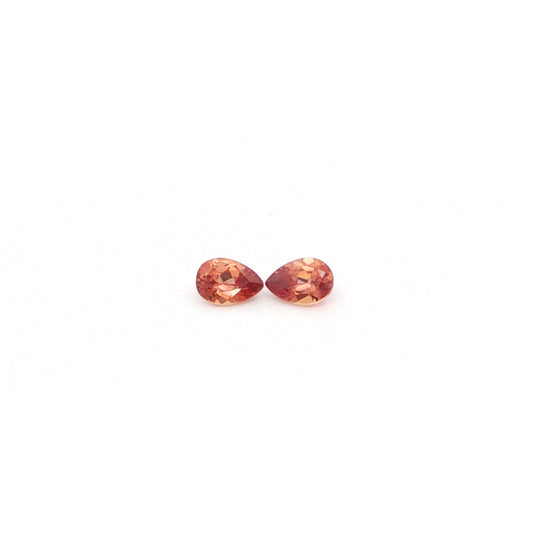 Imperial Zircon Pear Shape Matched Pair 1.57ct (H) 6.4x4.5mm 75pct