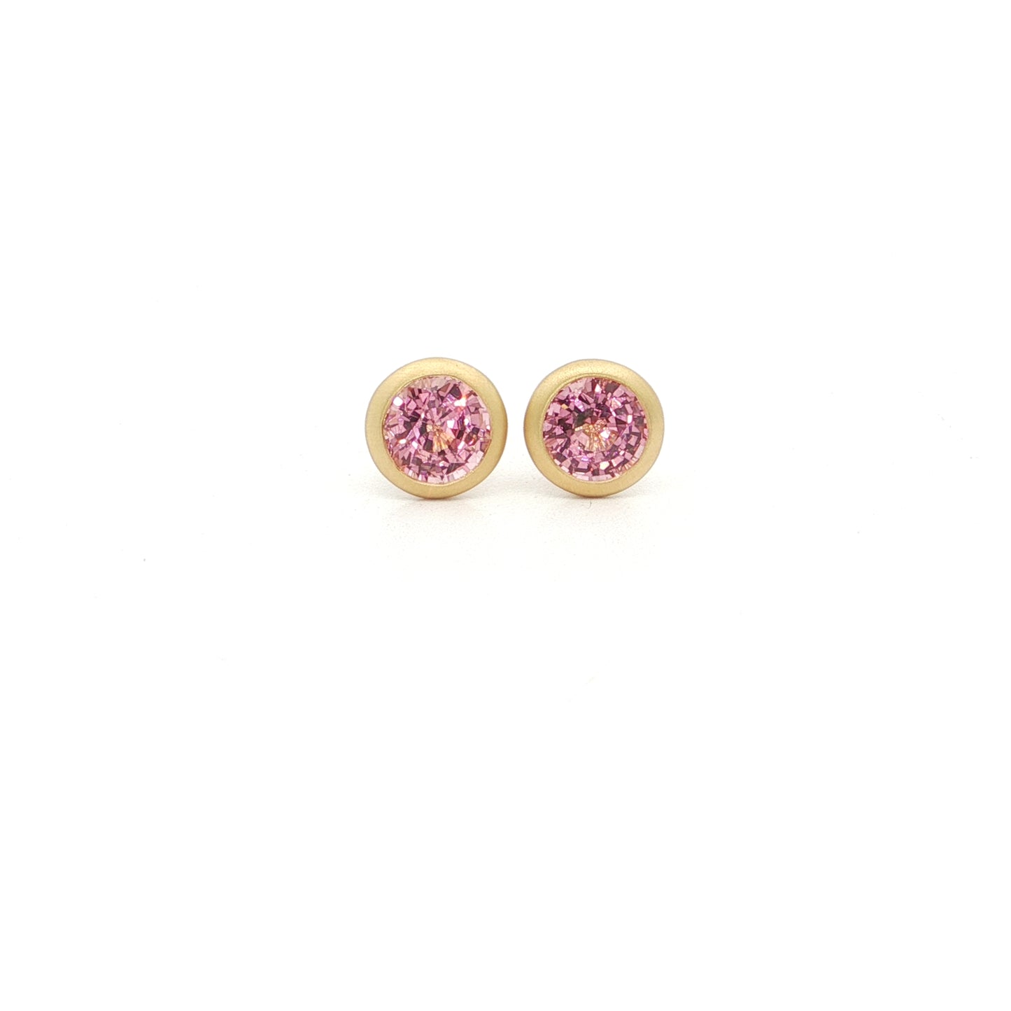 Malaya Garnet Round Bezel Earring 1.32ct 18K Yellow Gold (2)