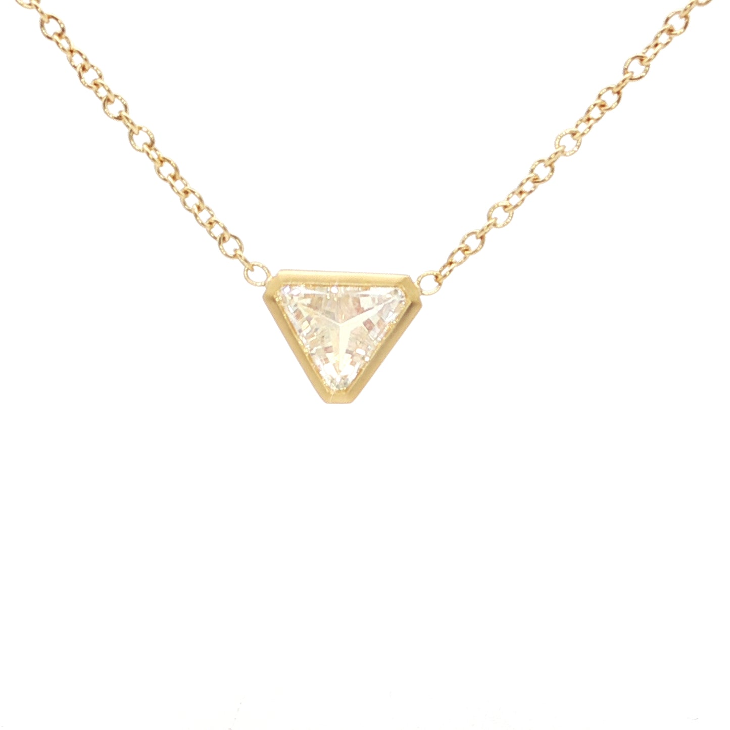Moonstone Fancy Cut Bezel Necklace 0.90ct 18K Yellow Gold