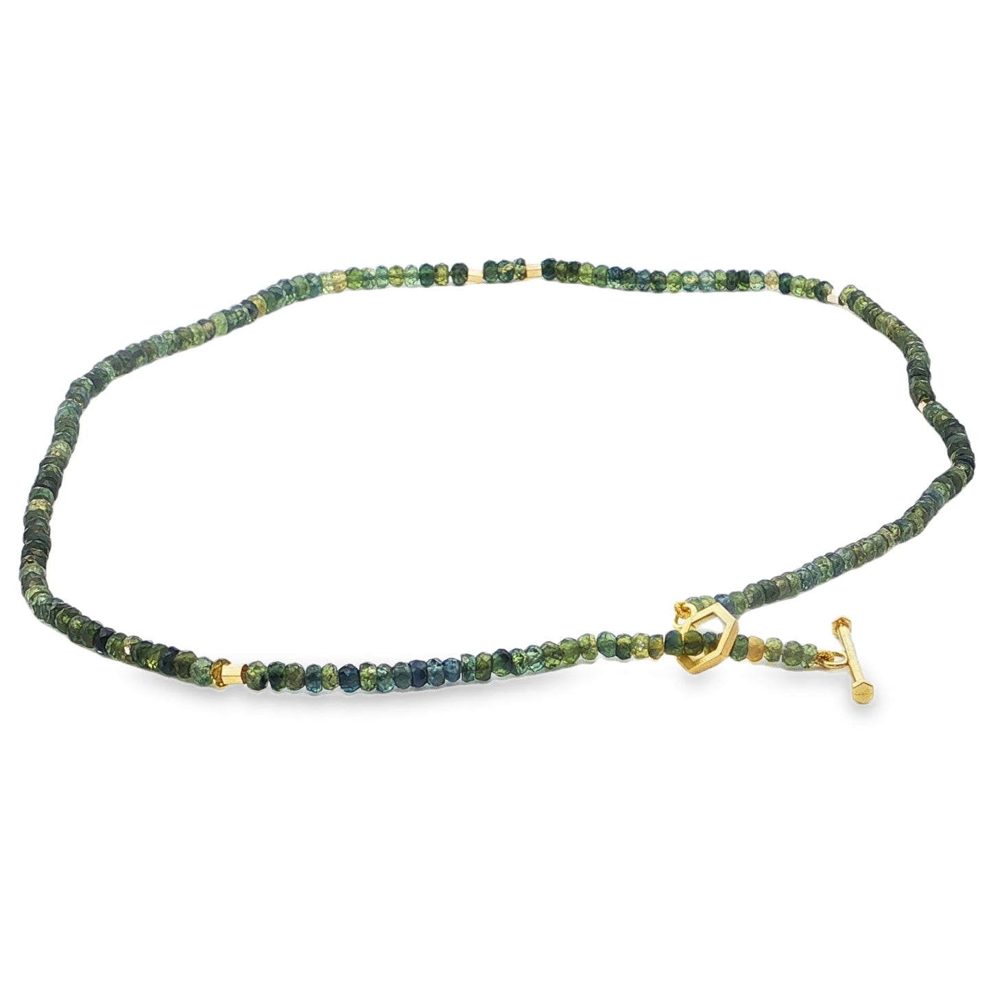Montana Sapphire Bead Necklace 18K Yellow Gold