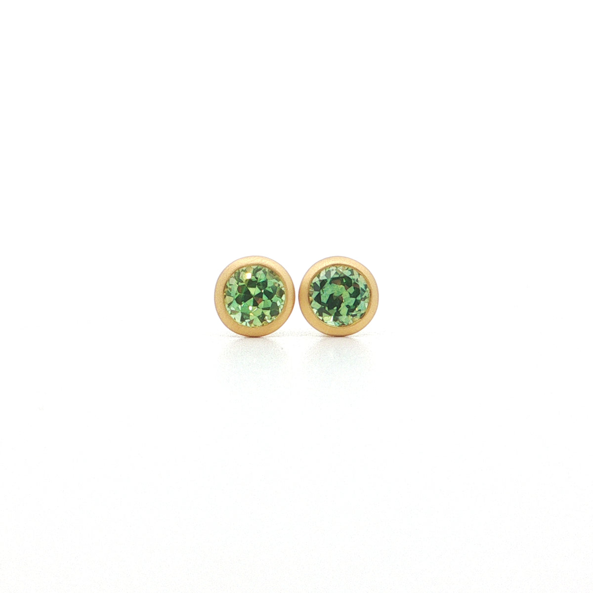Montana Sapphire Round Bezel Earring 1.18ct 18K Yellow Gold