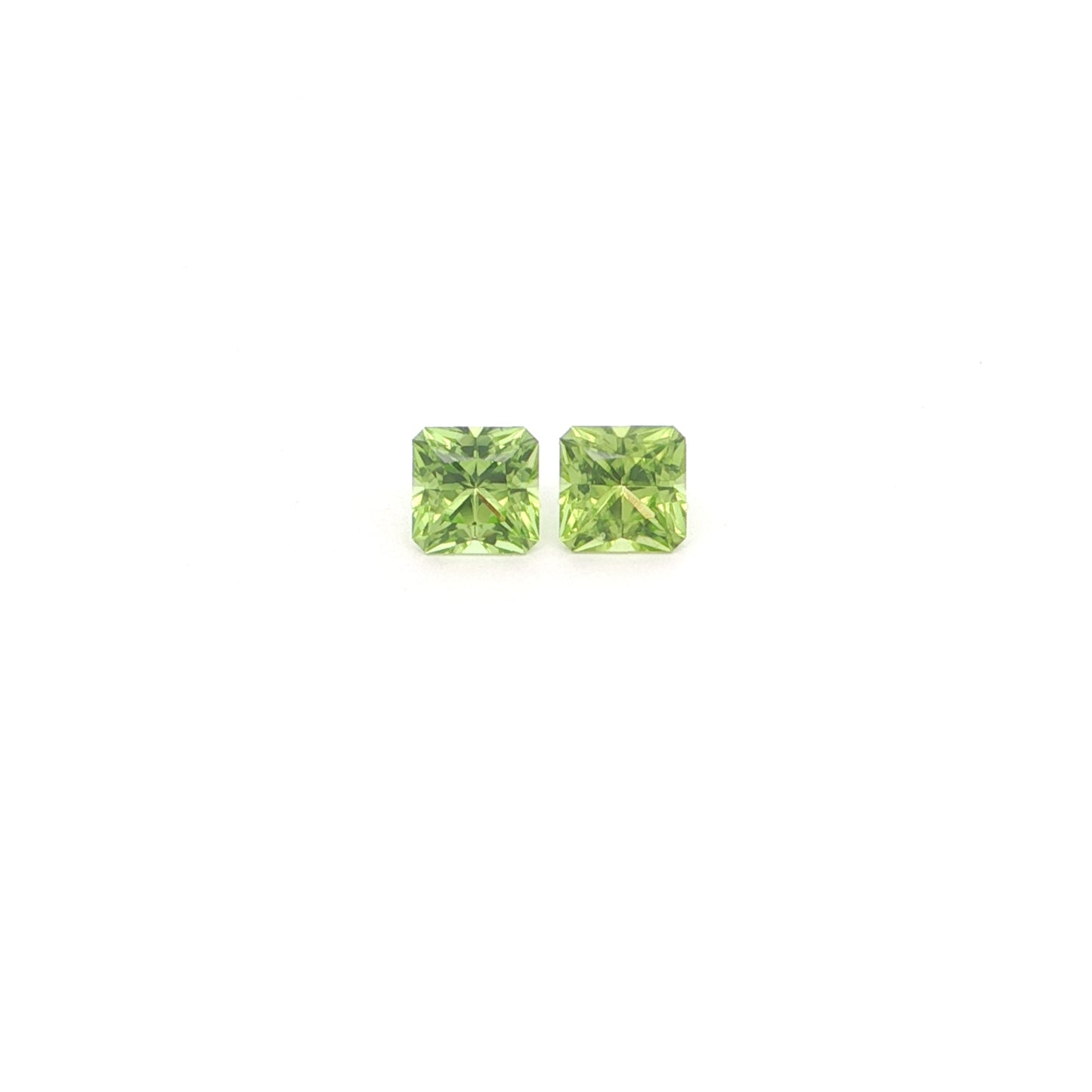 Pakistani Peridot Asscher Matched Pair 1.52ct (N) 5.2x5.1mm 90pct