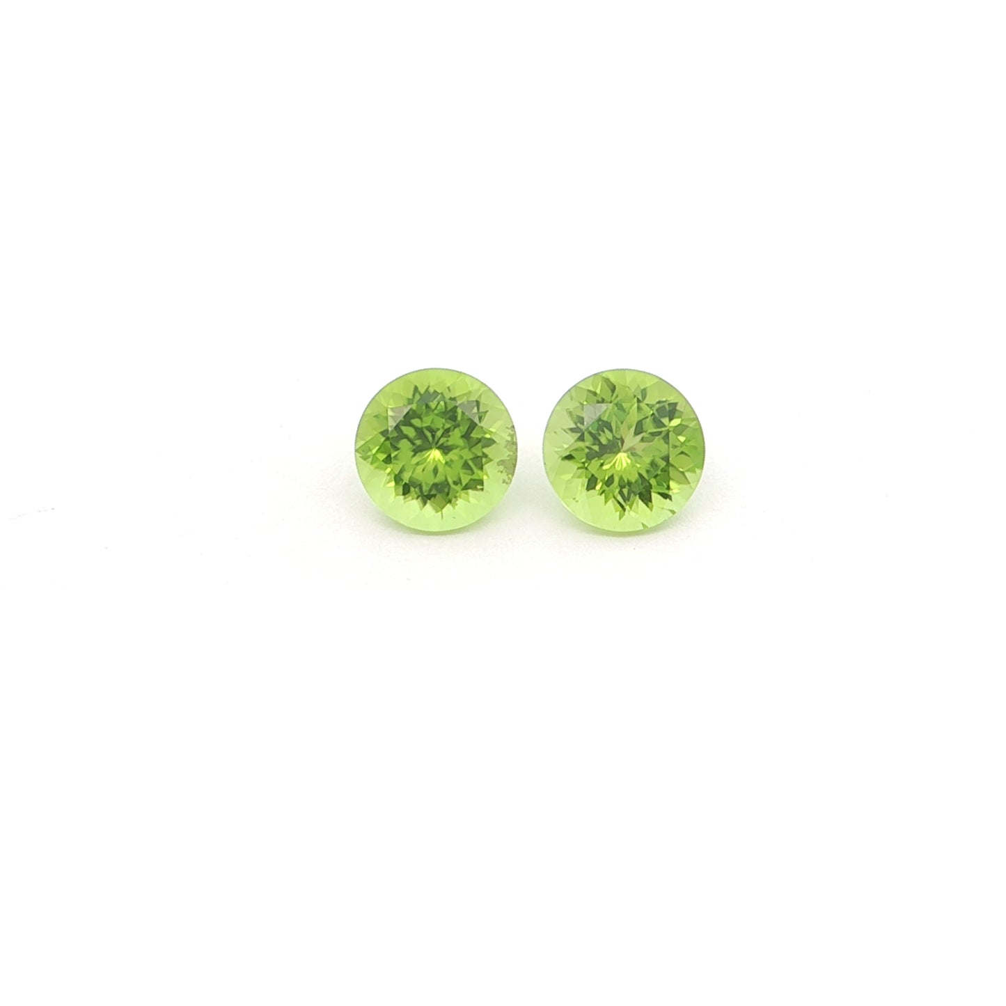 Pakistani Peridot Round Matched Pair 2.95ct (N) 7.1mm 75pct