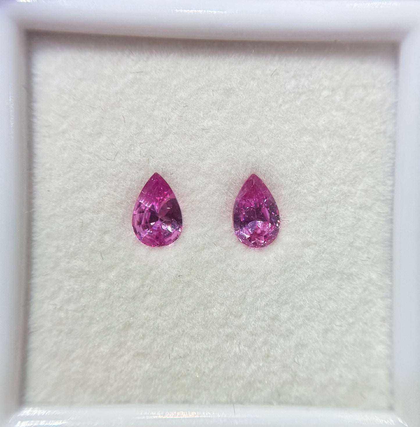 Pink Sapphire Pear Shape Matched Pair 1.27ct (H) 4.5x7.1mm 1200pct