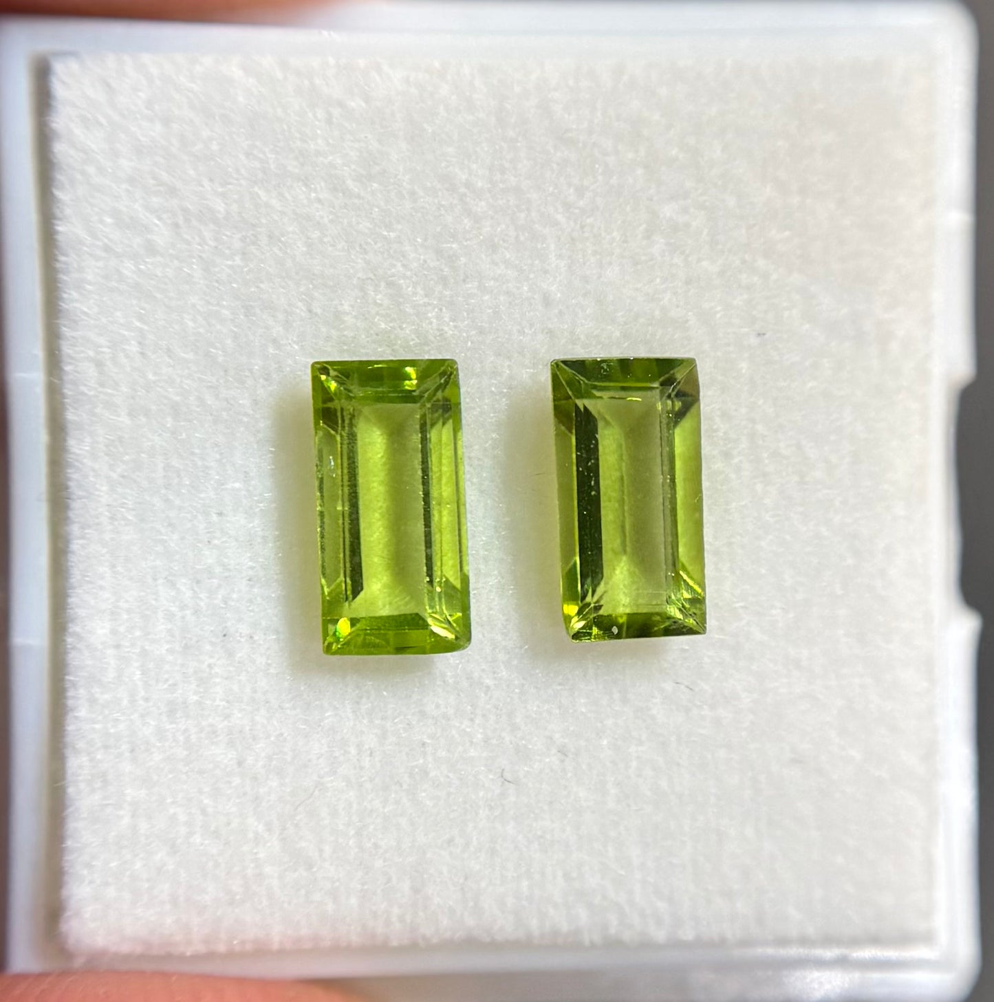 Pakistani Peridot Baguette Matched Pair 1.91ct (N) 8.1x4mm 40pct