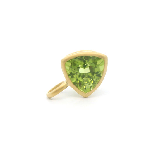Peridot Trillion Bezel Pendant 1.34ct 18K Yellow Gold