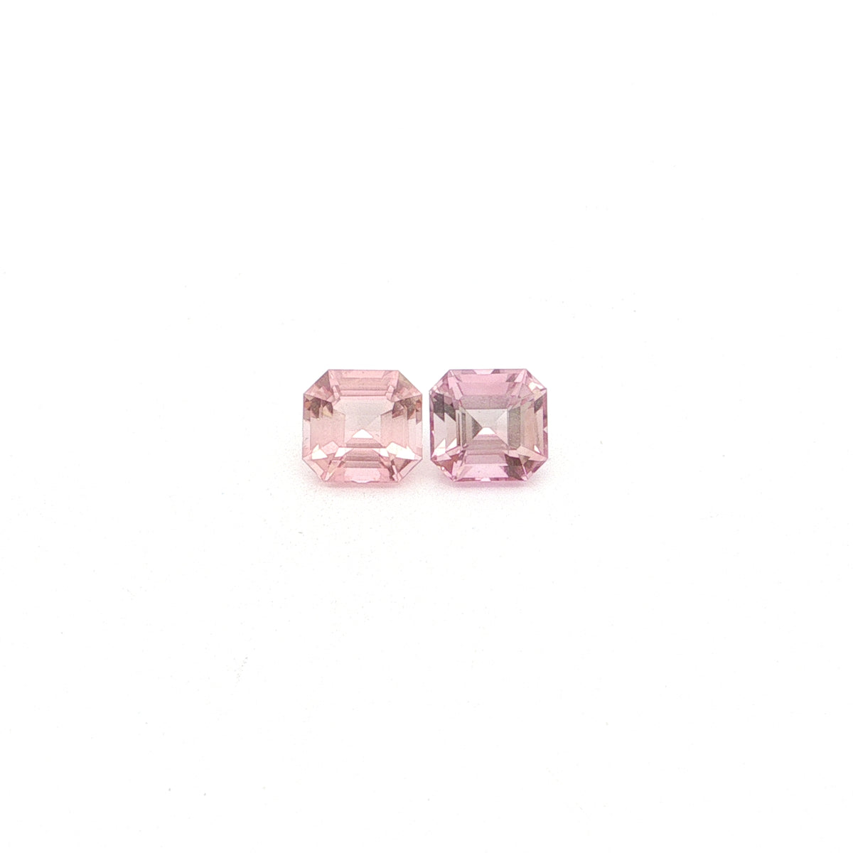 Peach Tourmaline Asscher Matched Pair 3.05ct (H) 7x6.5mm