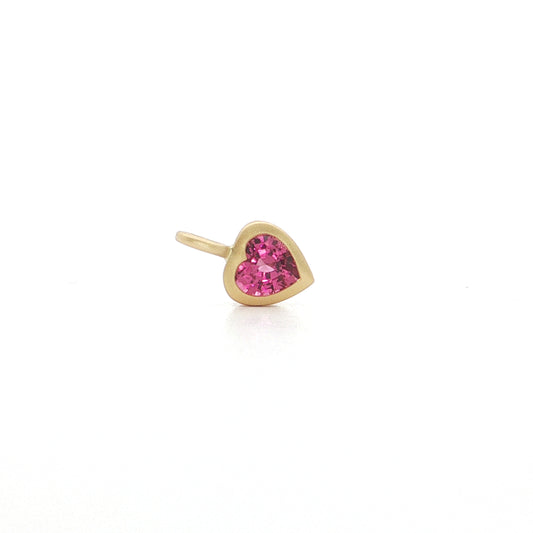 Rhodolite Garnet Heart Bezel Pendant 0.71ct 18K Yellow Gold