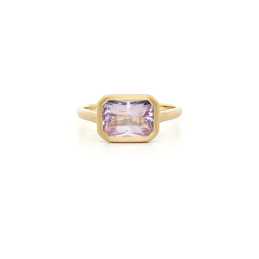 Purple Spinel Radiant Bezel Ring 2.04ct 18K Yellow Gold Size 7