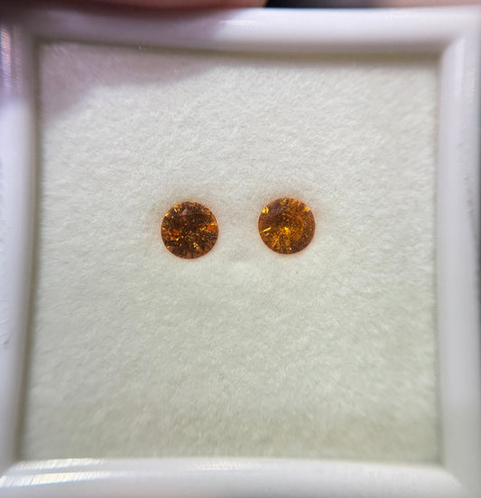 Spessartite Round Matched Pair 1.99ct (N) 6.2mm 250pct