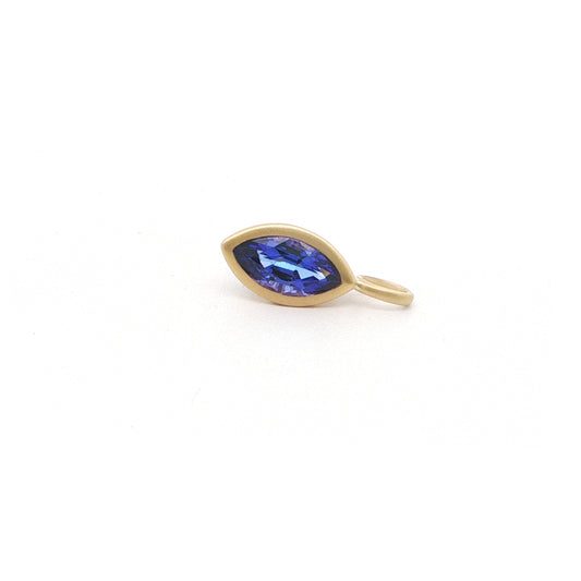 Tanzanite Marquise Bezel Pendant 0.84ct 18K Yellow Gold