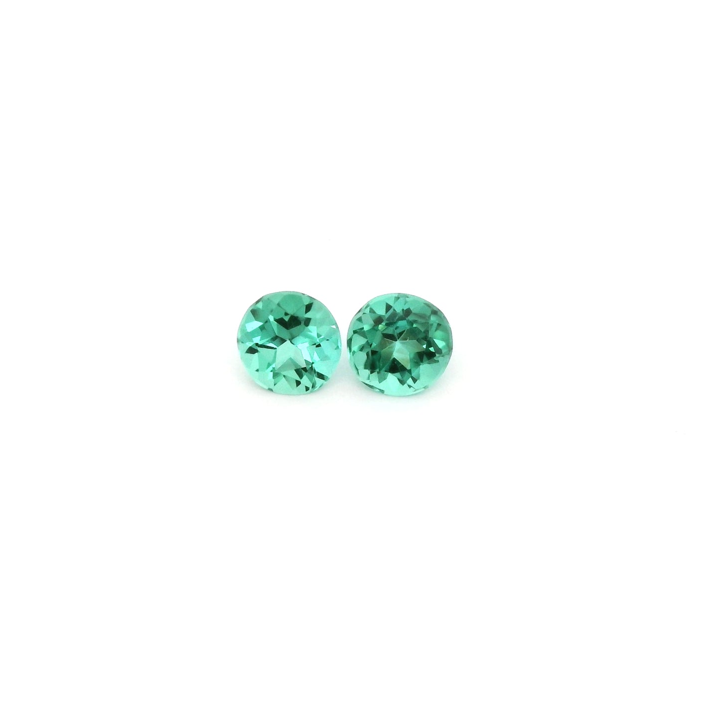 Green Tourmaline Round Matched Pair 0.68ct (H) 4.5mm 150pct