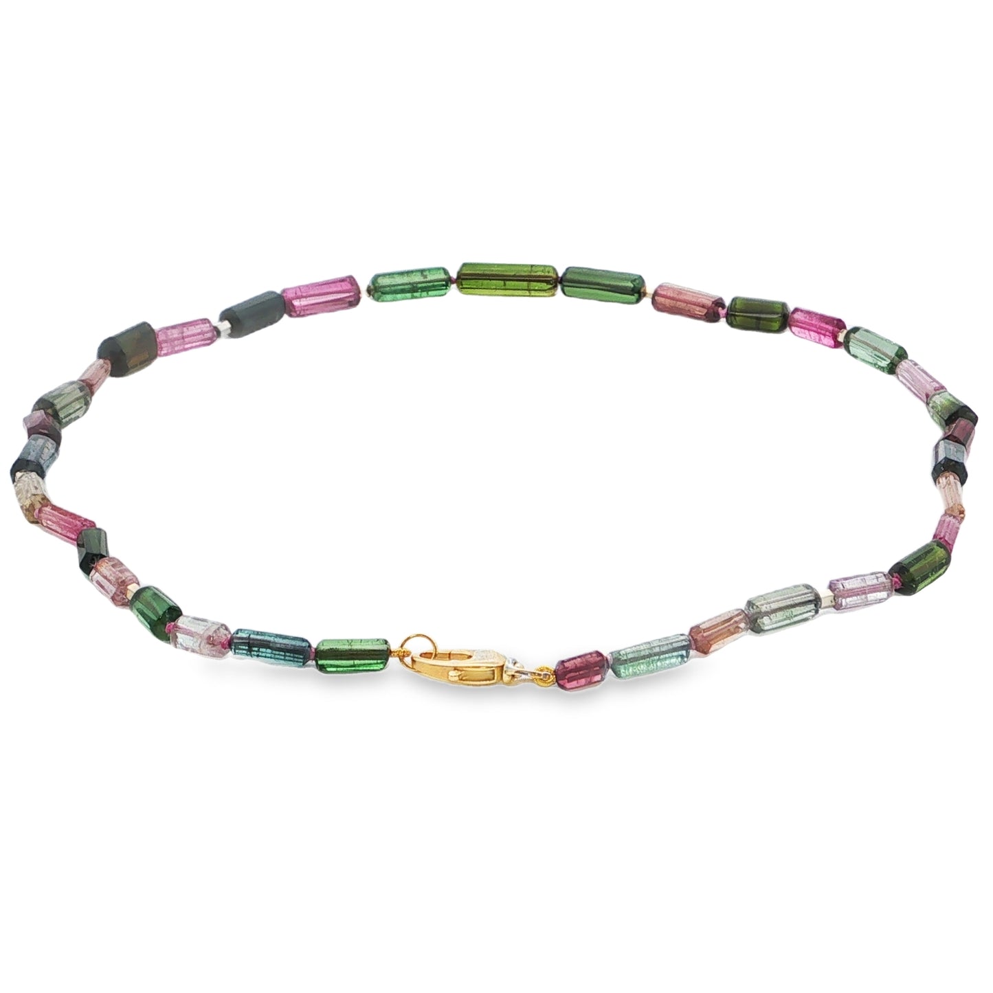 Mixed Tourmaline Bead Necklace 18K Yellow Gold