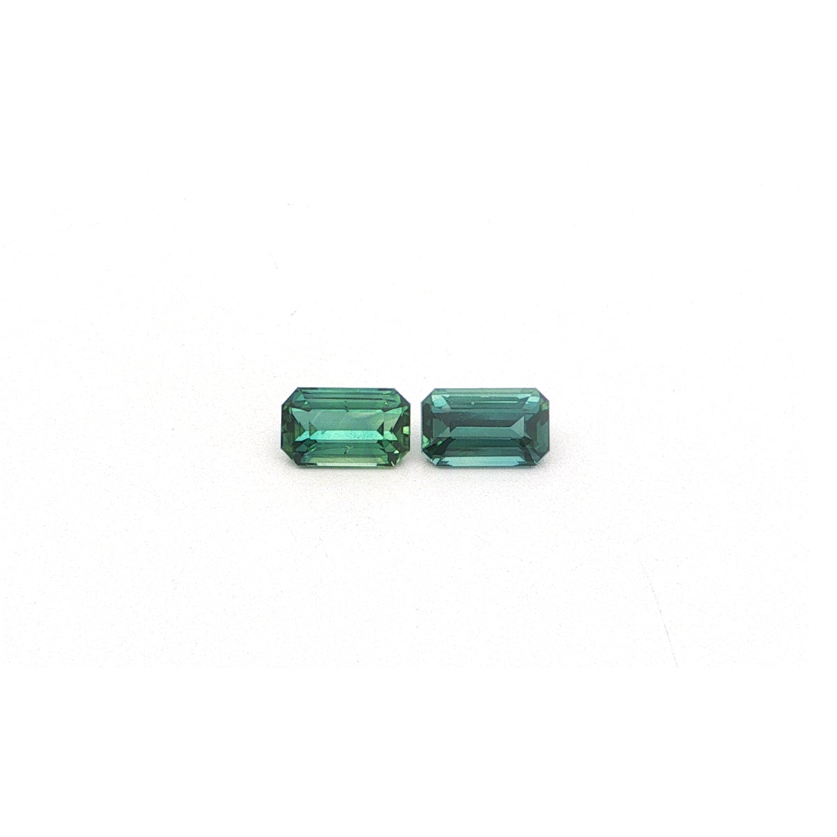 Teal Sapphire Emerald Cut Matched Pair 2.00ct (H) 6.88x4.19mm