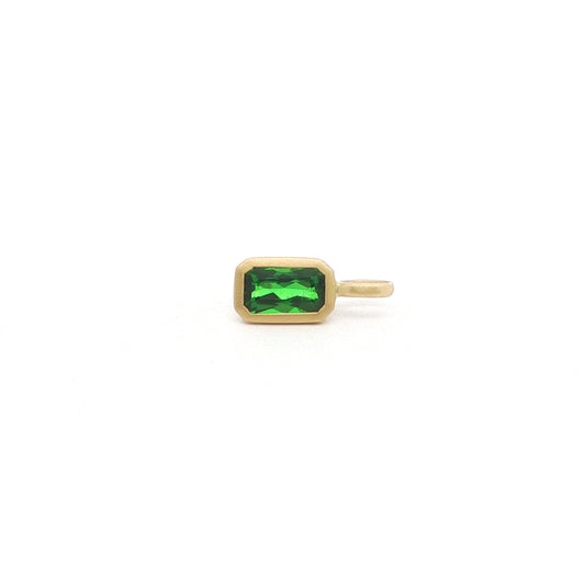 Tsavorite Garnet Emerald Cut Bezel Pendant 0.60ct 18K Yellow Gold