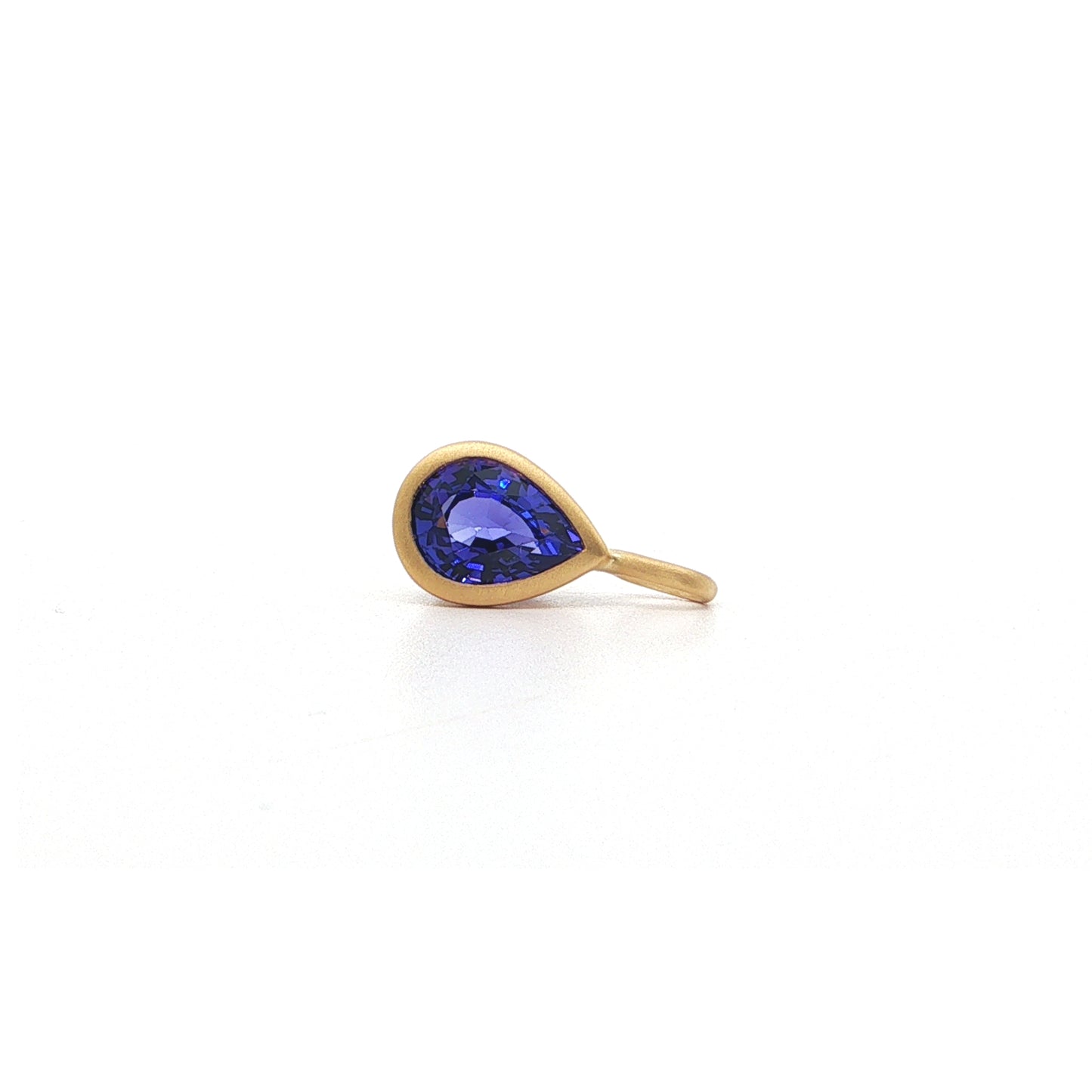 Tanzanite Pear Shape Bezel Pendant 1.10ct 18K Yellow Gold