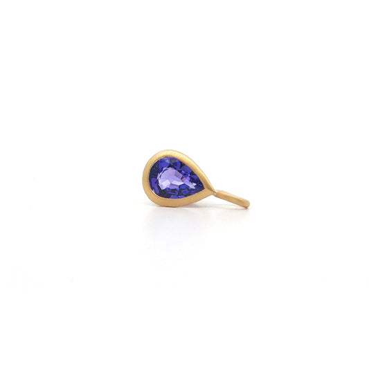 Tanzanite Pear Shape Bezel Pendant 1.20ct 18K Yellow Gold