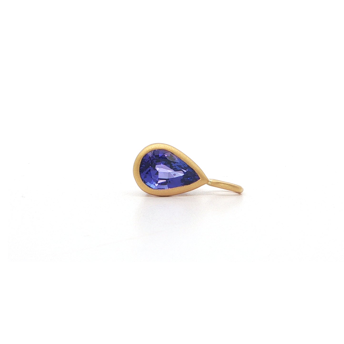 Tanzanite Pear Shape Bezel Pendant 1.26ct 18K Yellow Gold