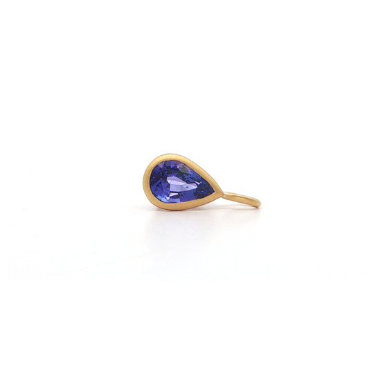 Tanzanite Pear Shape Bezel Pendant 1.26ct 18K Yellow Gold
