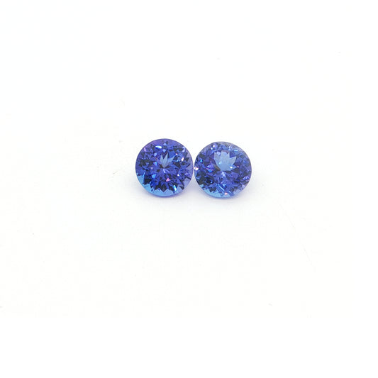 Tanzanite Round Matched Pair 4.48ct (H) 8mm 475pct