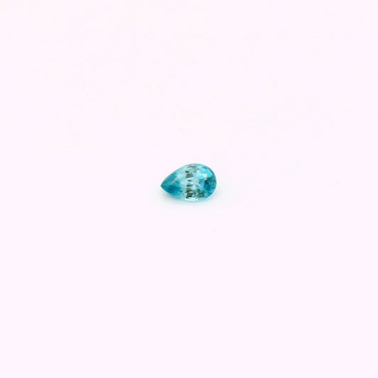 Blue Zircon Pear Shape 0.61ct 6x4mm 80pct