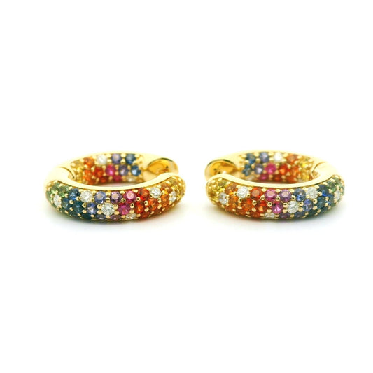 Rainbow Medium Hoop Earring 2.25/0.36ct 18K Yellow Gold